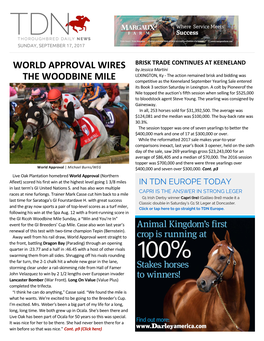 World Approval Wires the Woodbine Mile