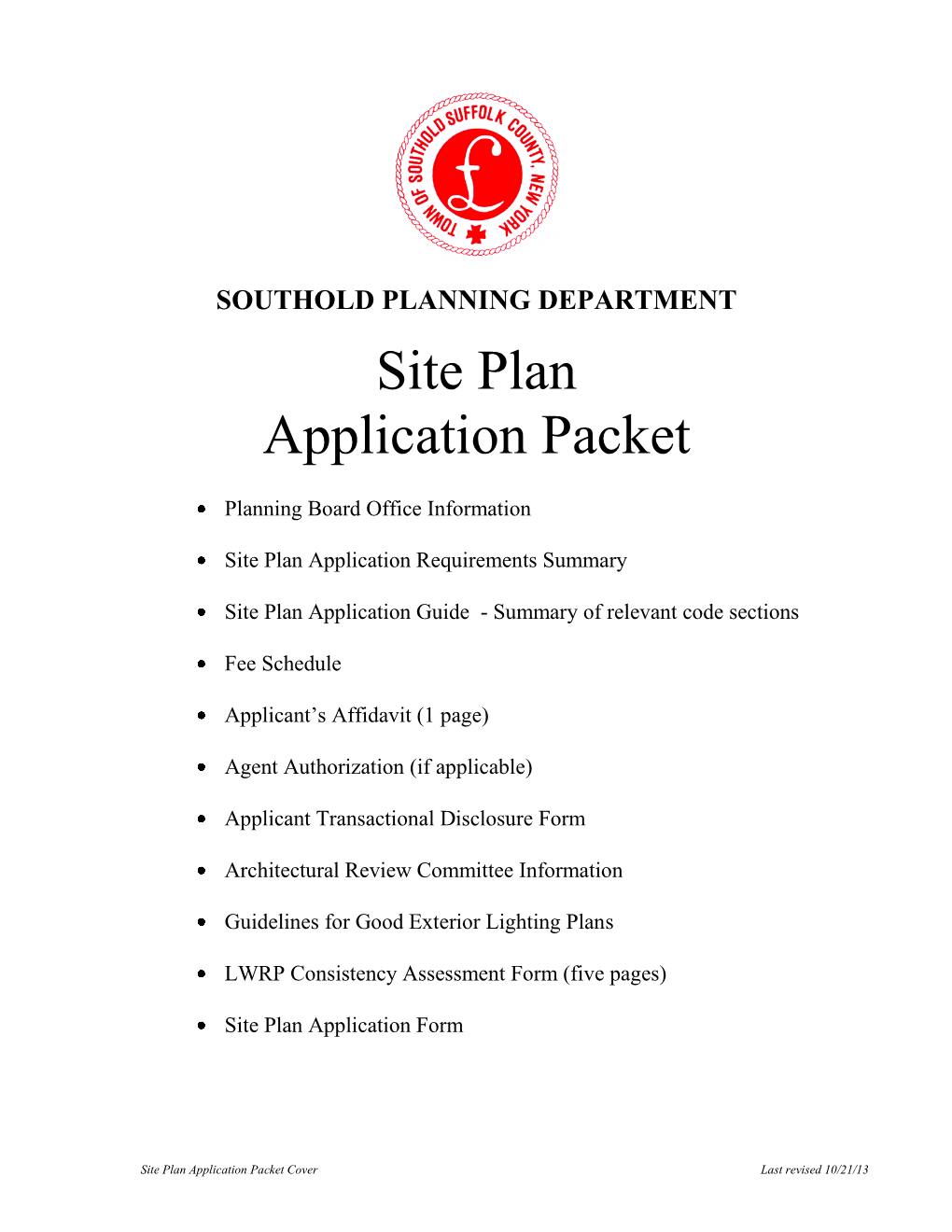 Site Plan Application Packet