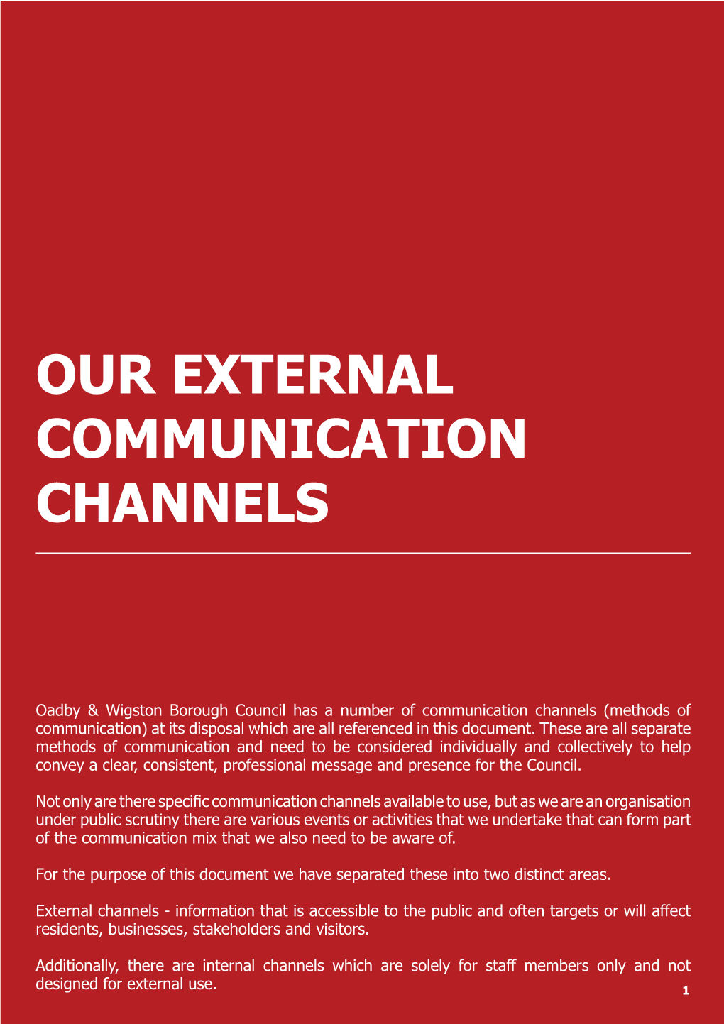 Our External Communication Channels