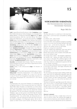 WERCKMEISTER HARMÔNIÂK Die Werckmeisterschen Harmonien Werckmeister Harmonies