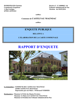 Rapport D'enquete