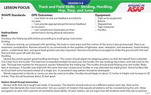 Track and Field Skills — Striding, Hurdling, Hop, Step, and Jump