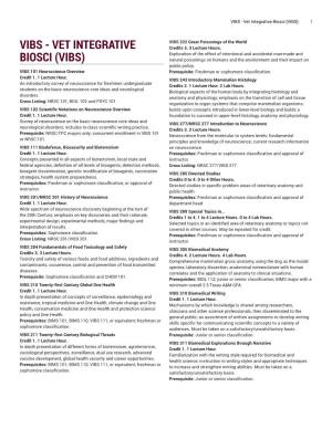 VIBS - Vet Integrative Biosci (VIBS) 1