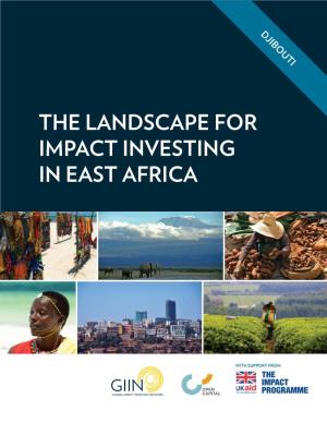 Djibouti the Landscape for Impact Investing in East