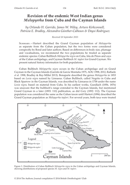 Revision of the Endemic West Indian Genus Melopyrrha from Cuba and the Cayman Islands