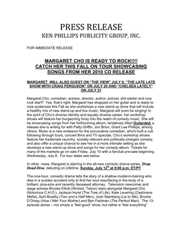 Press Release Ken Phillips Publicity Group, Inc