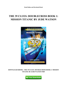[S516.Ebook] Download the 39 Clues: Doublecross Book 1: Mission