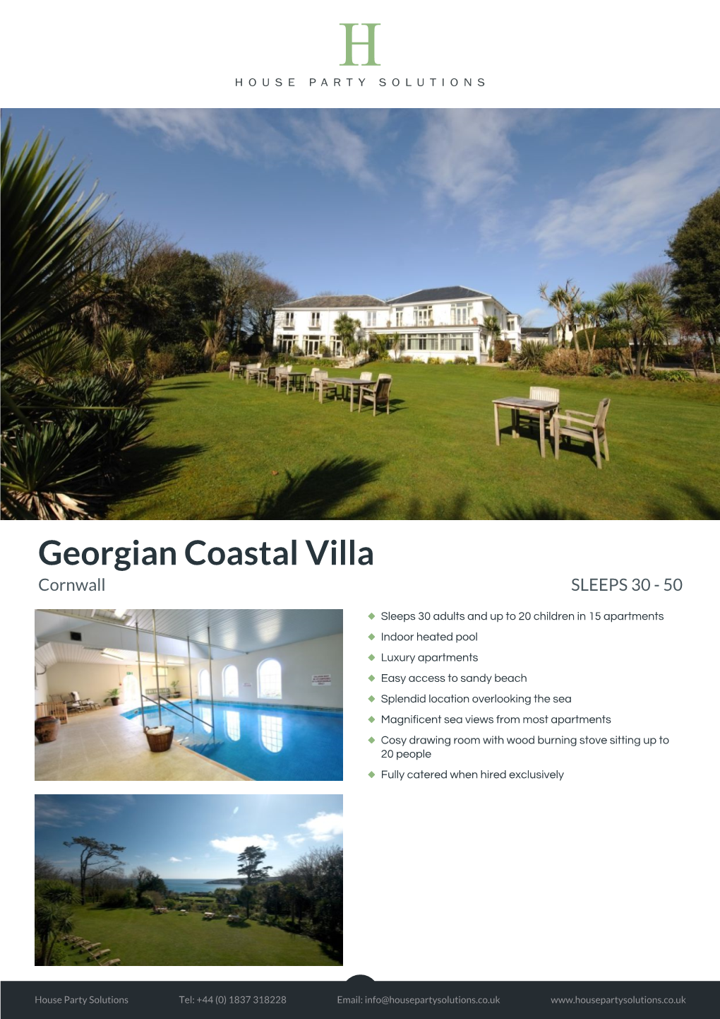 Georgian Coastal Villa Cornwall SLEEPS 30 - 50