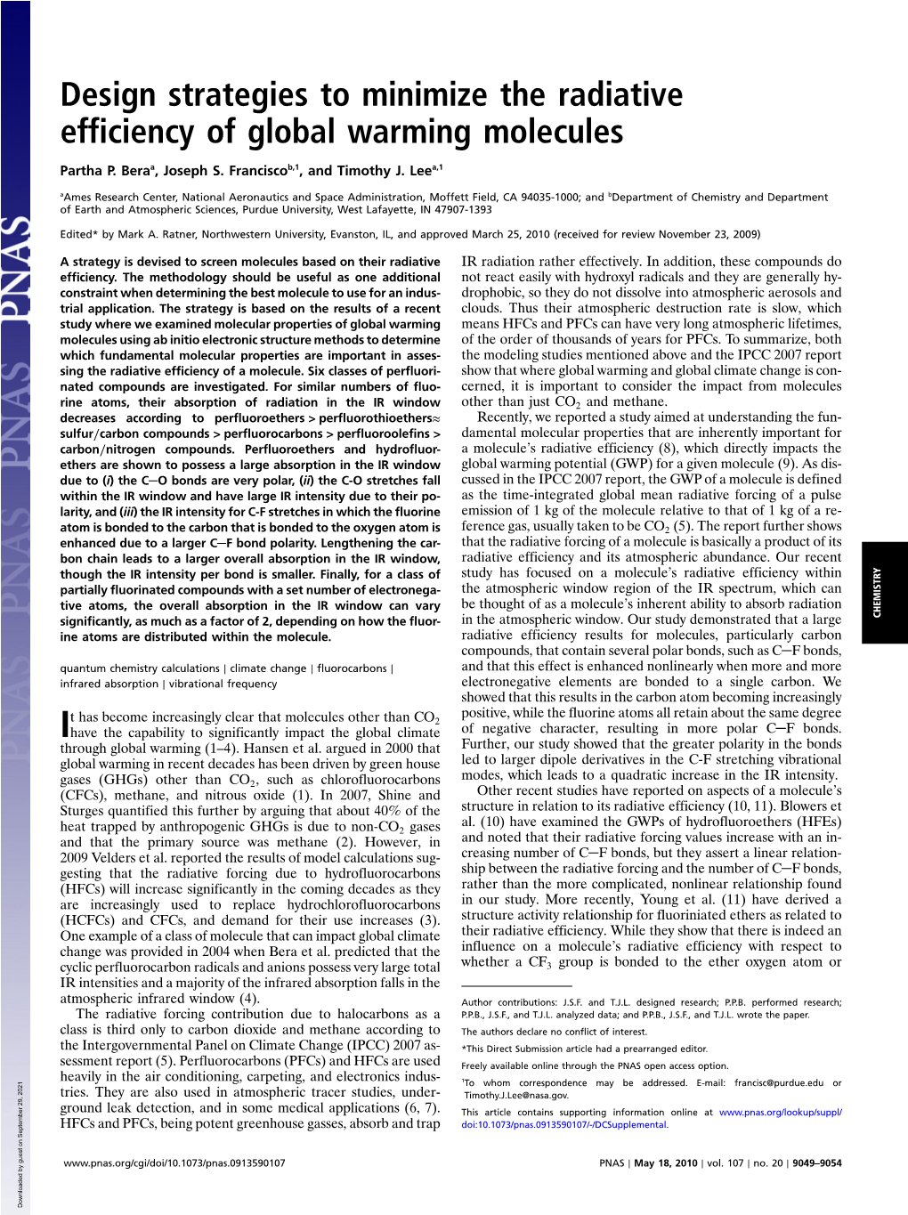 Design Strategies to Minimize the Radiative Efficiency of Global Warming Molecules