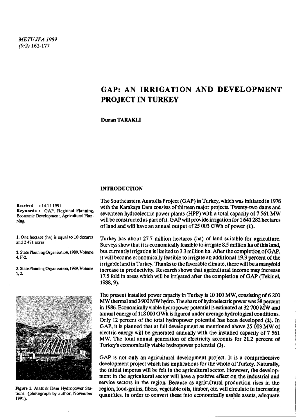 Gap: an Irrigation and Development Project in Turkey