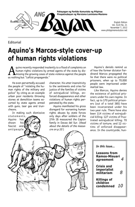 ANG Aquino's Marcos-Style Cover-Up of Human Rights Violations