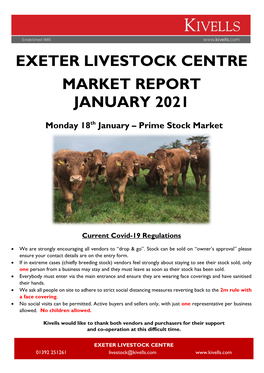 Exeter Livestock Centre Market Report January 2021