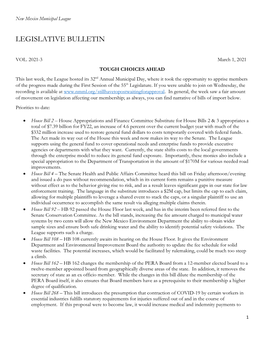 Legislative Bulletin