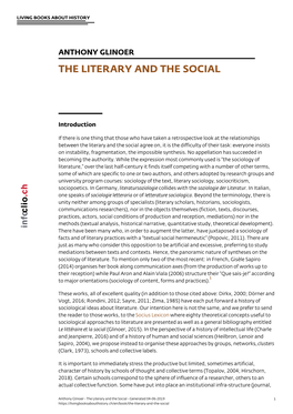The Literary and the Social