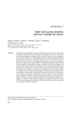 Chapter 17 Mhc Signaling During Social Communication