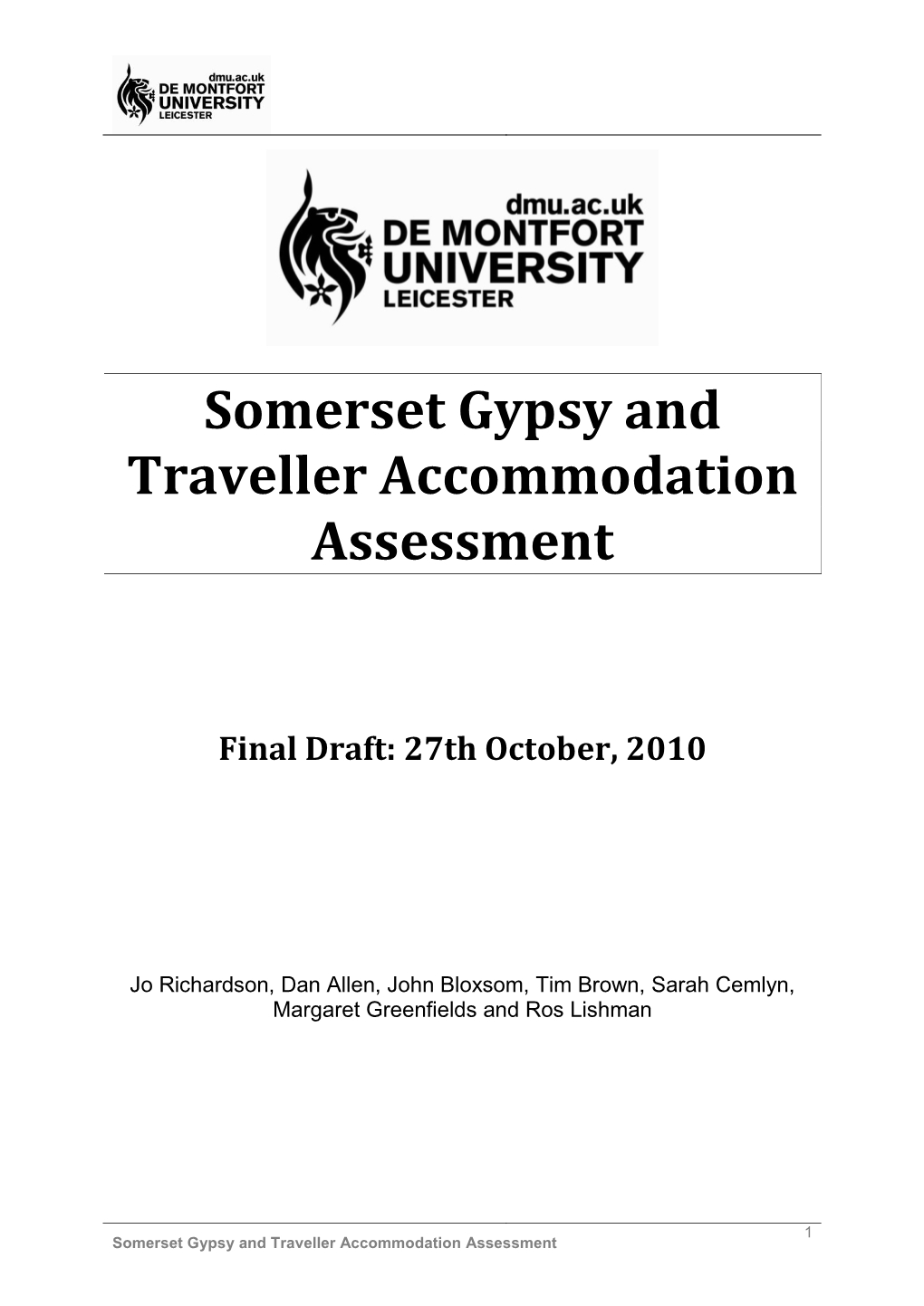 Gypsy and Traveller Accommodation Assessment