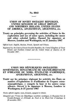 No. 8843 UNION of SOVIET SOCIALIST REPUBLICS, UNITED KINGDOM of GREAT BRITAIN and NORTHERN IRELAND, UMTED STATES of AMERICA