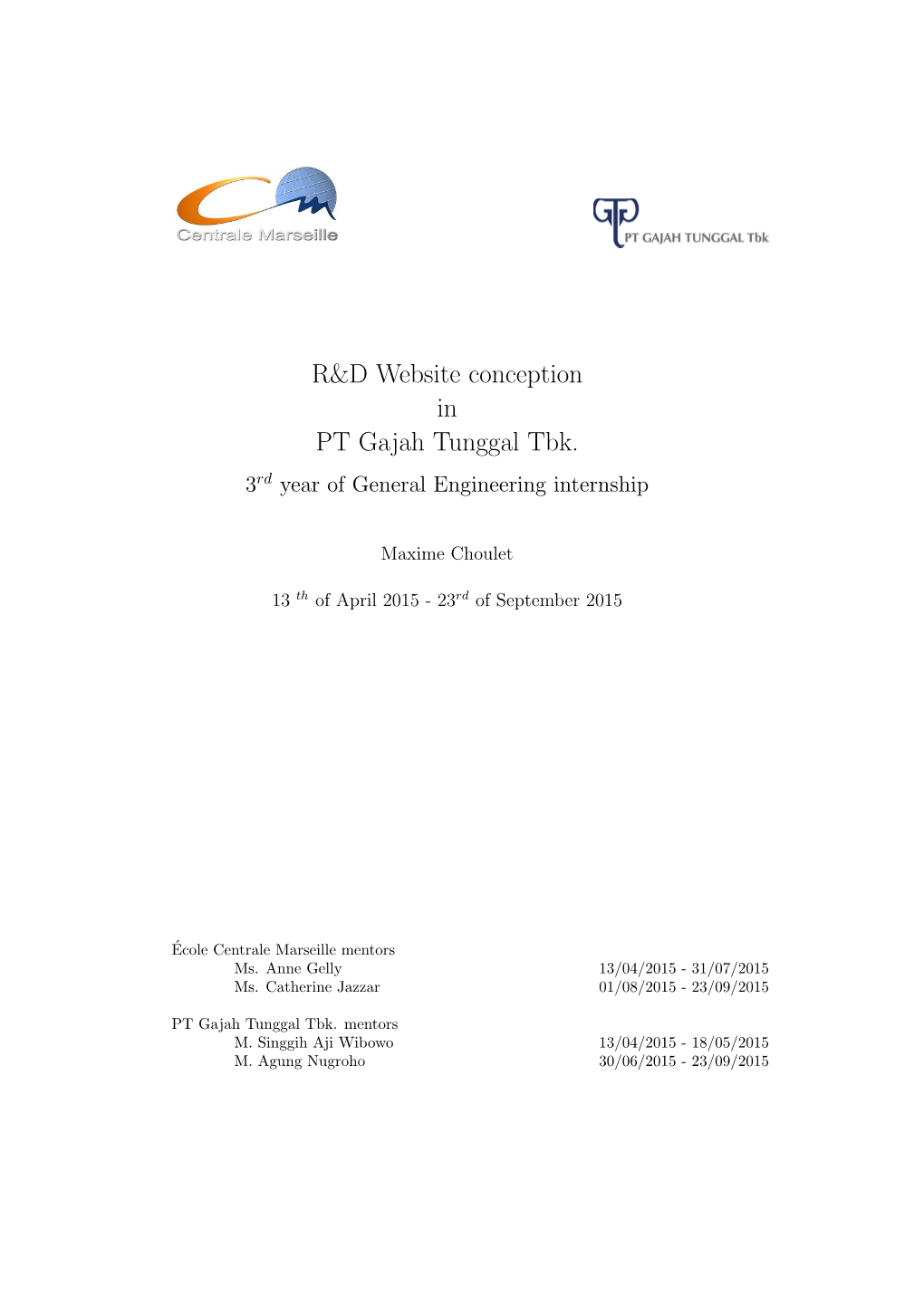 R&D Website Conception in PT Gajah Tunggal Tbk