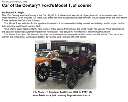 Car of the Century? Ford's Model T, of Course