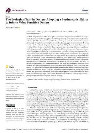 Adopting a Posthumanist Ethics to Inform Value Sensitive Design