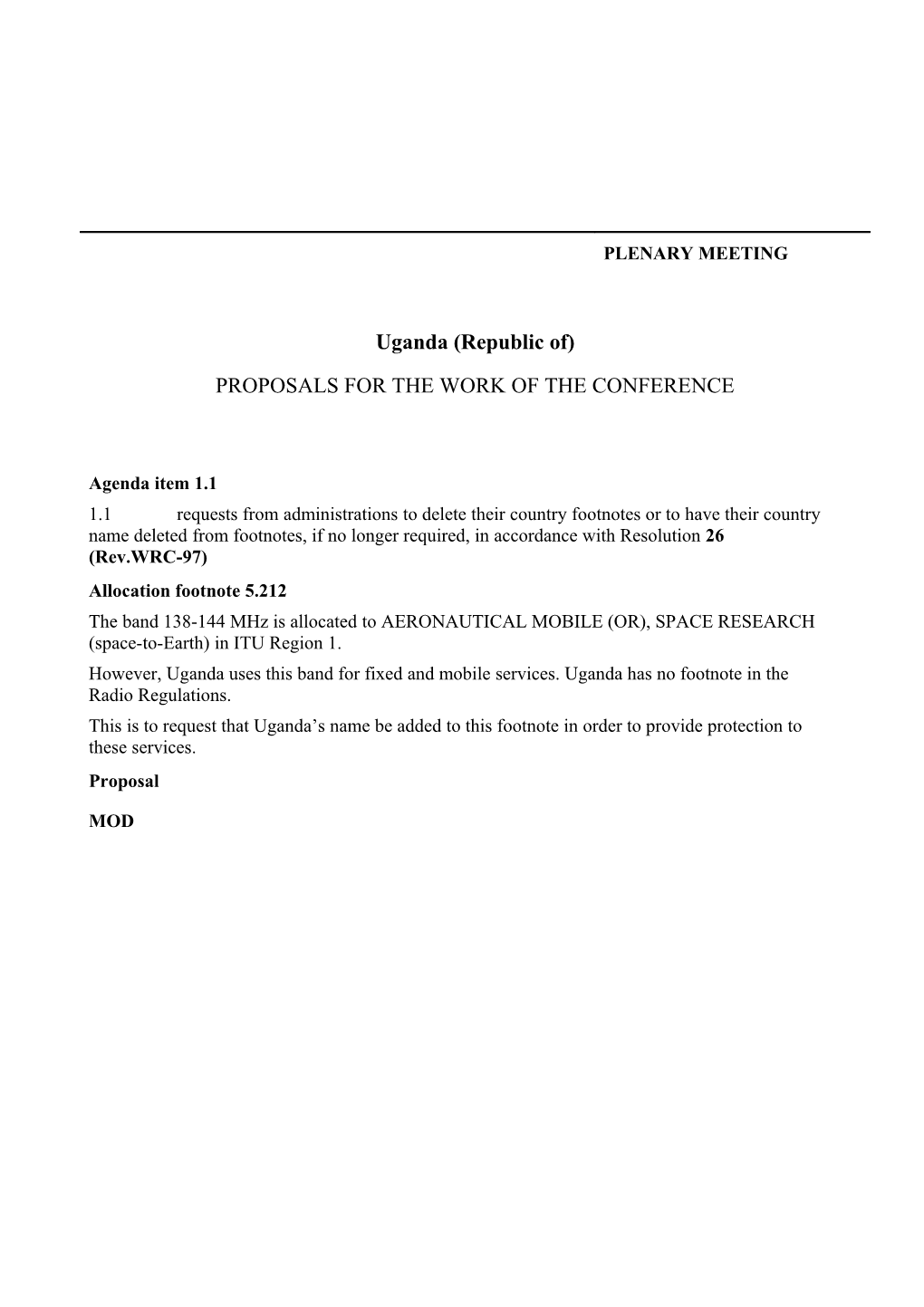 Proposals for the Work of the Conference s1