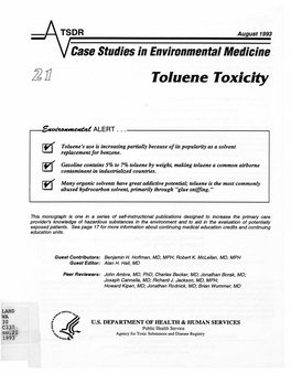 Toluene Toxicity