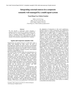 Integrating External Sources in a Corporate Semantic Web Managed by a Multi-Agent System