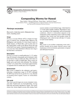 Composting Worms for Hawaii