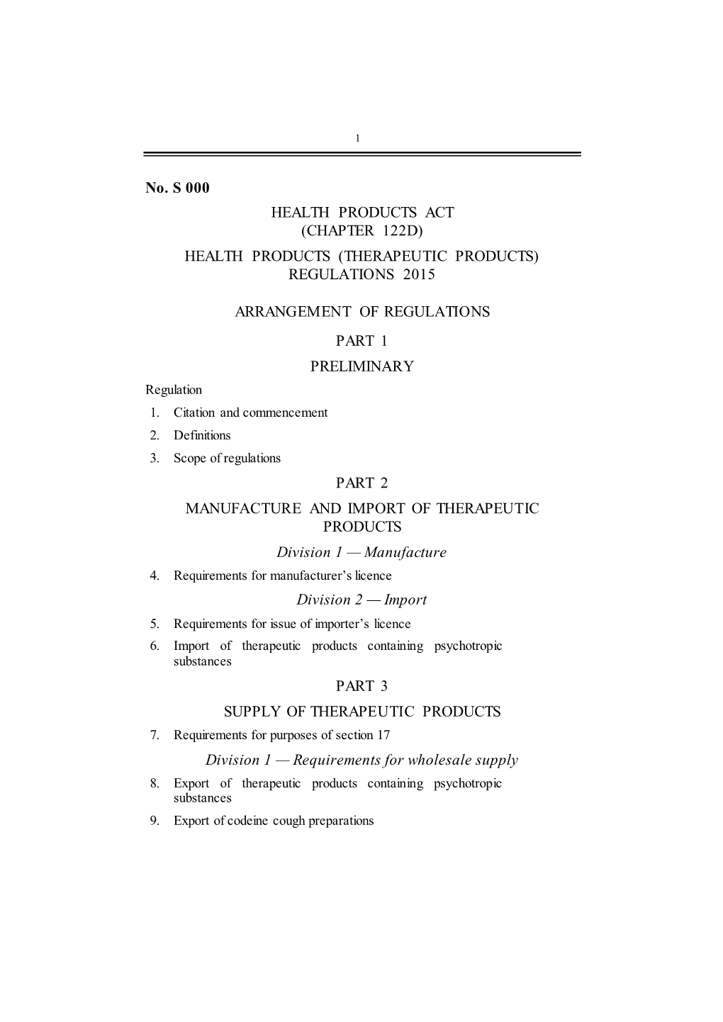 (Therapeutic Products) Regulations 2015