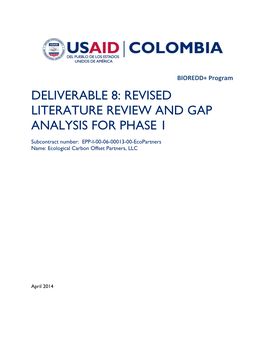 Deliverable 8: Revised Literature Review and Gap Analysis for Phase 1