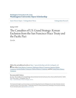 Korean Exclusion from the San Francisco Peace Treaty and the Pacific Ap Ct Syrus Jin