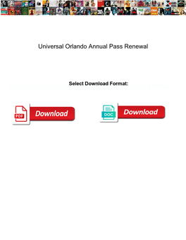 Universal Orlando Annual Pass Renewal