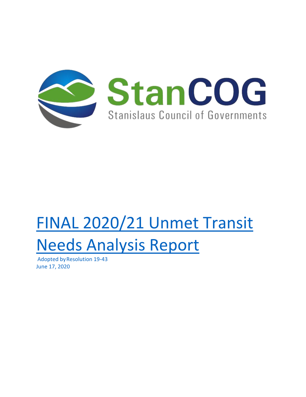 FY 2020-21 UTN Identification and Analysis Report