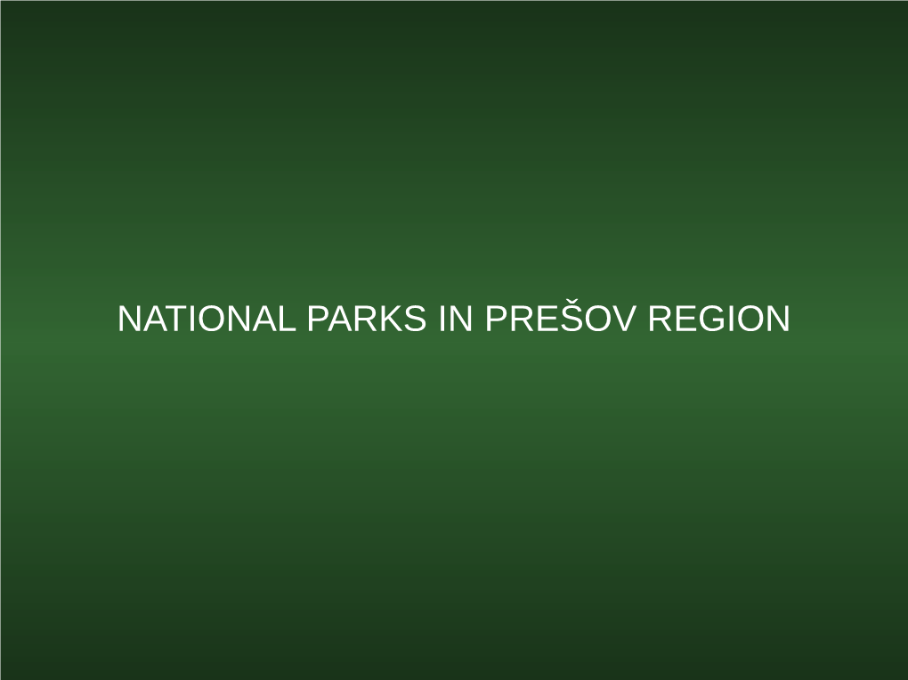 National Parks in Prešov Region