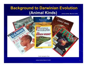 Background to Darwinian Evolution