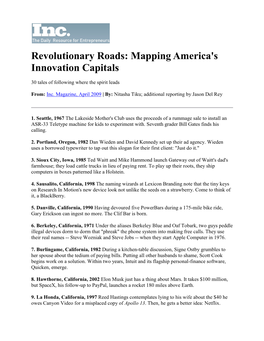 Revolutionary Roads: Mapping America's Innovation Capitals