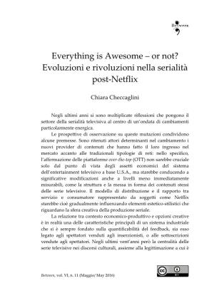 Or Not? Evoluzioni E Rivoluzioni Nella Serialità Post-Netflix