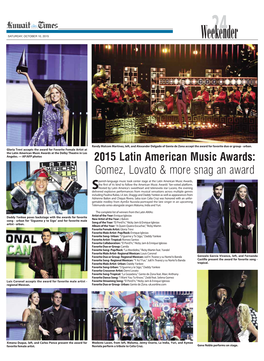 2015 Latin American Music Awards: Gomez, Lovato & More Snag an Award