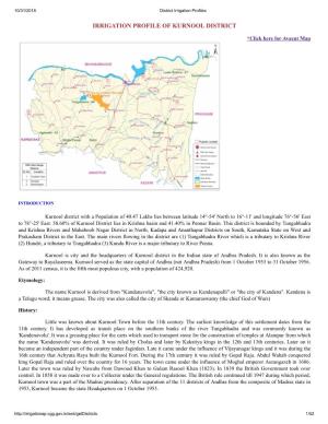 Irrigation Profile of Kurnool District