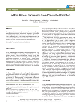 A Rare Case of Pancreatitis from Pancreatic Herniation