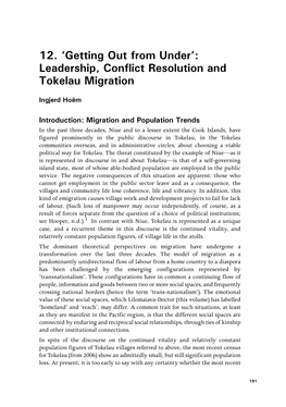 Leadership, Conflict Resolution and Tokelau Migration