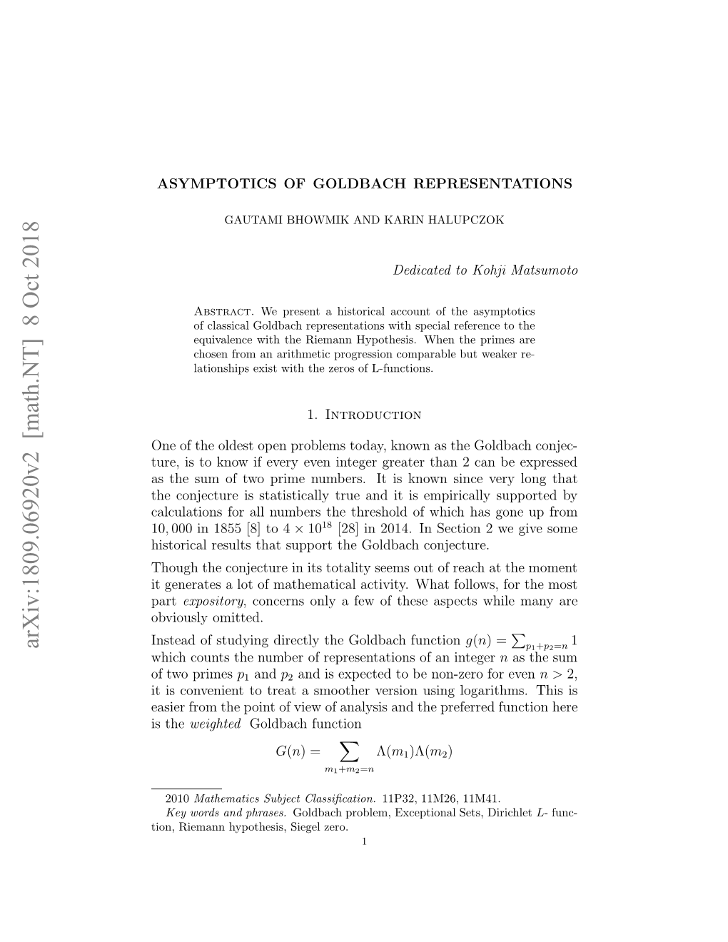 Asymptotics of Goldbach Representations 3