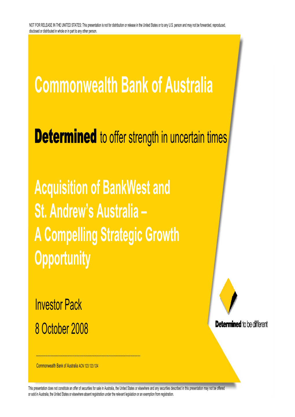 Investor Pack 8 October 2008