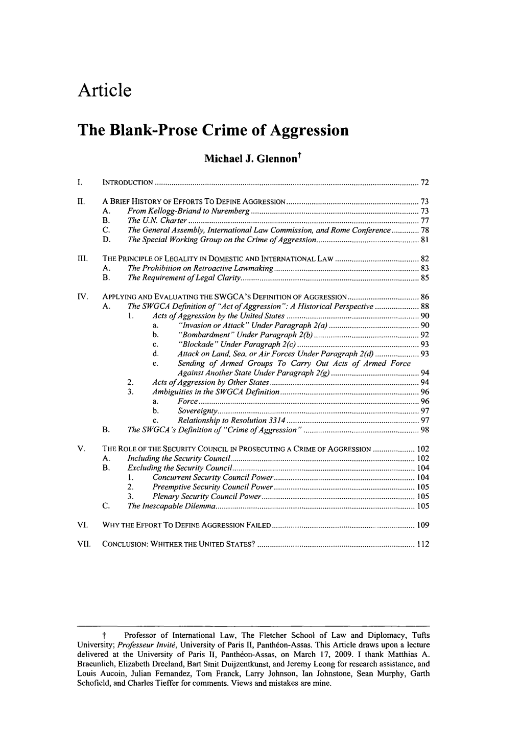 The Blank-Prose Crime of Aggression