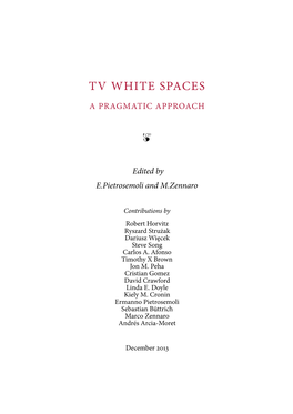 Tv White Spaces