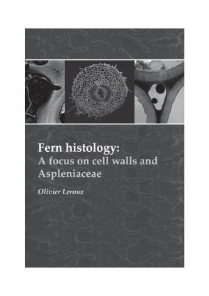 Fern Histology: a Focus on Cell Walls and Aspleniaceae