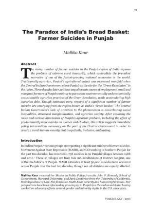 Farmer Suicides in Punjab