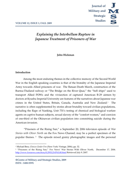 Explaining the Interbellum Rupture in Japanese Treatment of Prisoners of War