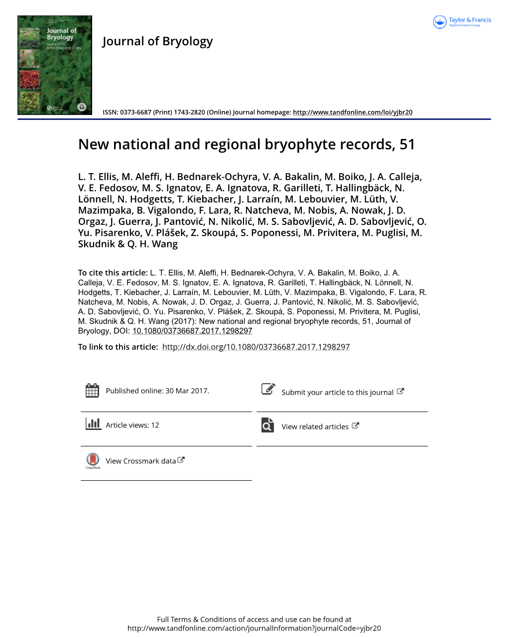 New National and Regional Bryophyte Records, 51