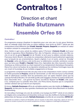 Nathalie Stutzmann Ensemble Orfeo 55